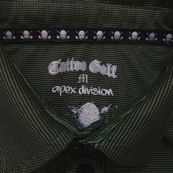 Tattoo Golf Mens Performance Polo Shirt Size M Green - Picture 2 of 6